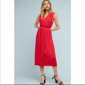 Tracey Reese Red Pleated Cocktail Dress